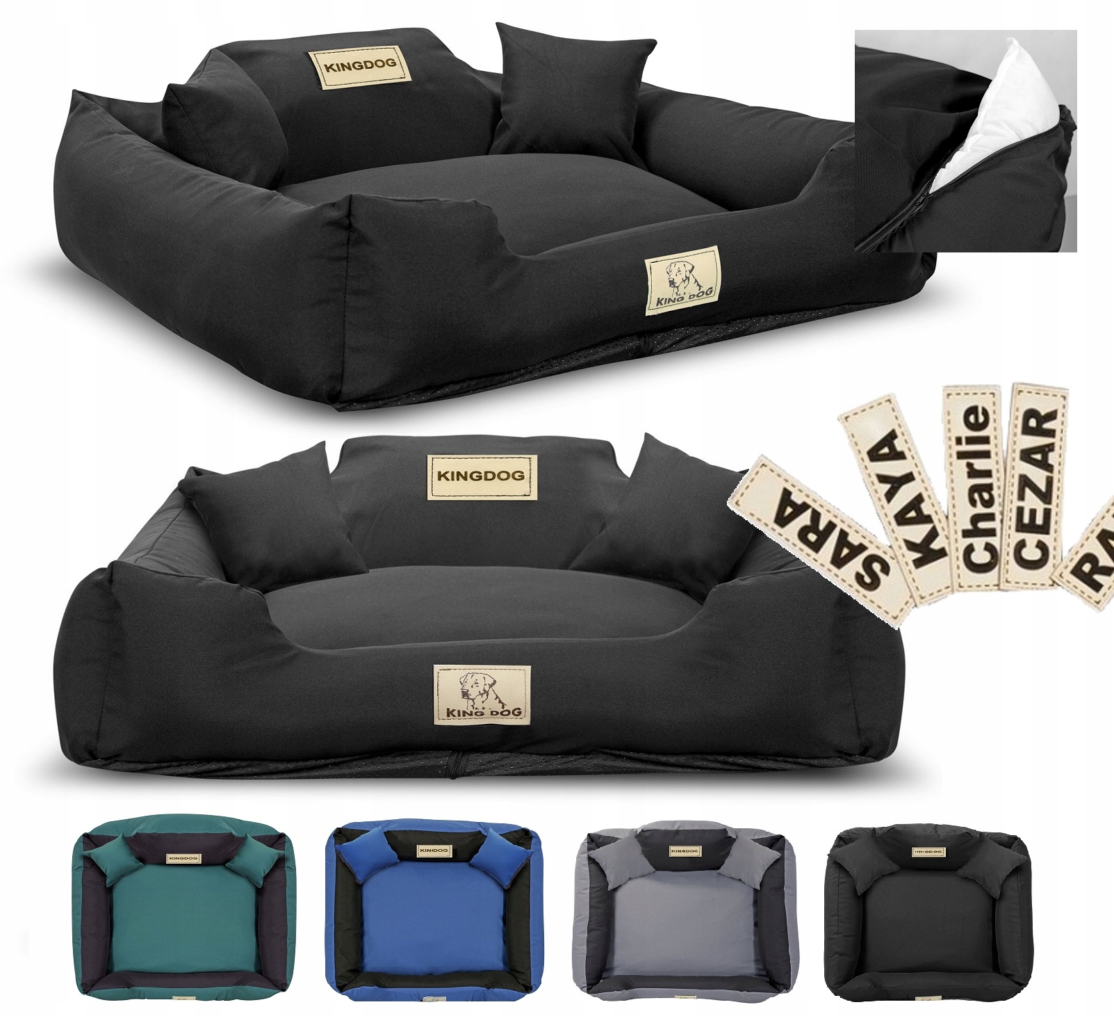 Levně Pelíšek pro psa kotec Kingdog 100x75 cm, personalizovaná, rozebíratelná