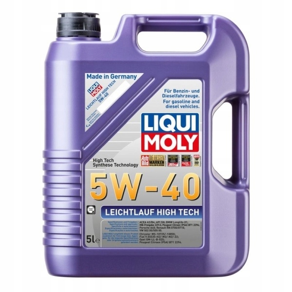 Liqui Moly Olej 5V40 5L Leichtlauf High Tech A3/B4 Sn/cf 502.00 505.00