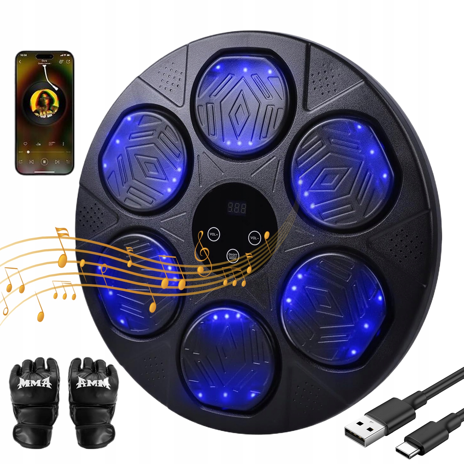 Tréninkový Terč Boxovací Stěna Music Boxing Machine Stěna S Rukavicemi