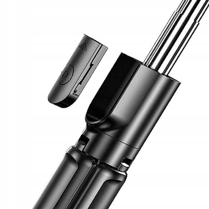 SELFIE STICK KIJEK TRIPOD STATYW + PILOT BLUETOOTH + LAMPA LED PREMIUM 63CM Długość minimalna 186 cm