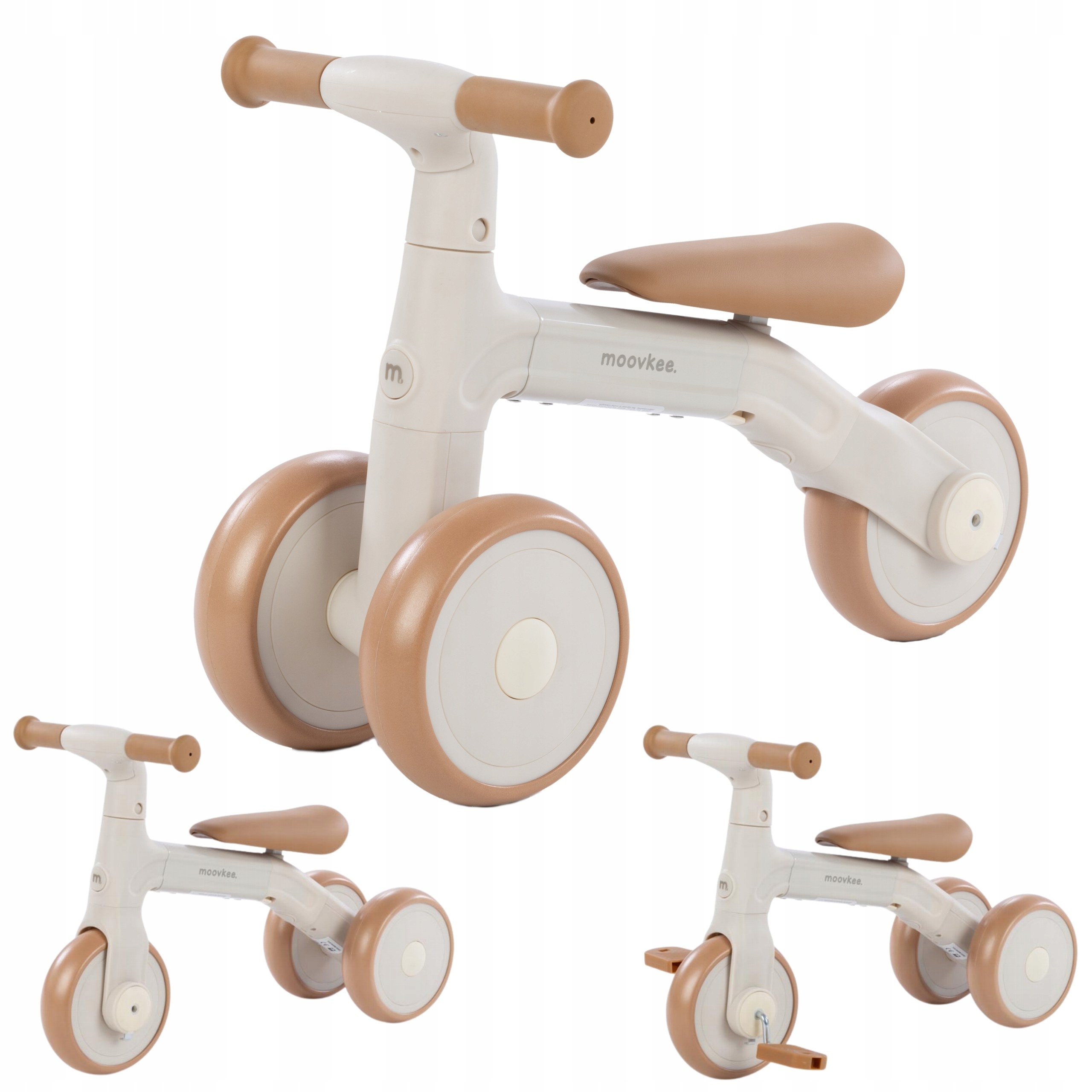 rower rowerek biegowy jeździk trójkołowy Todi 3w1 Moovkee. Warm Sand 12m+