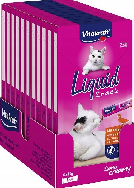 Levně Vitakraft Cat Liquid Snack kachna 66x15g