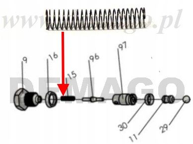 Sprężyna stożka zaworu Zakrem WRU4-2200 2300 2500