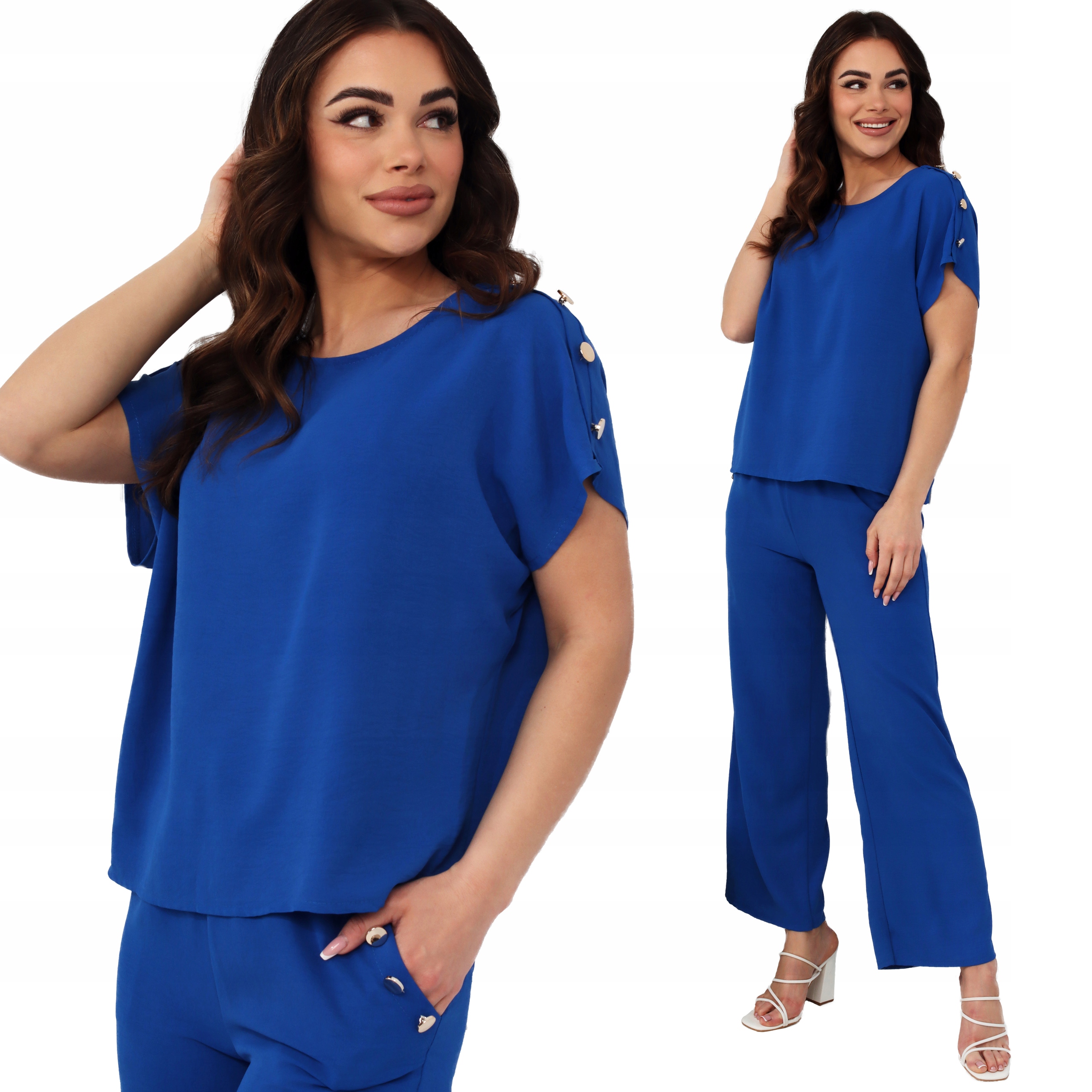 

Komplet Damski Top Bluzka Spodnie Garnitur Chaber