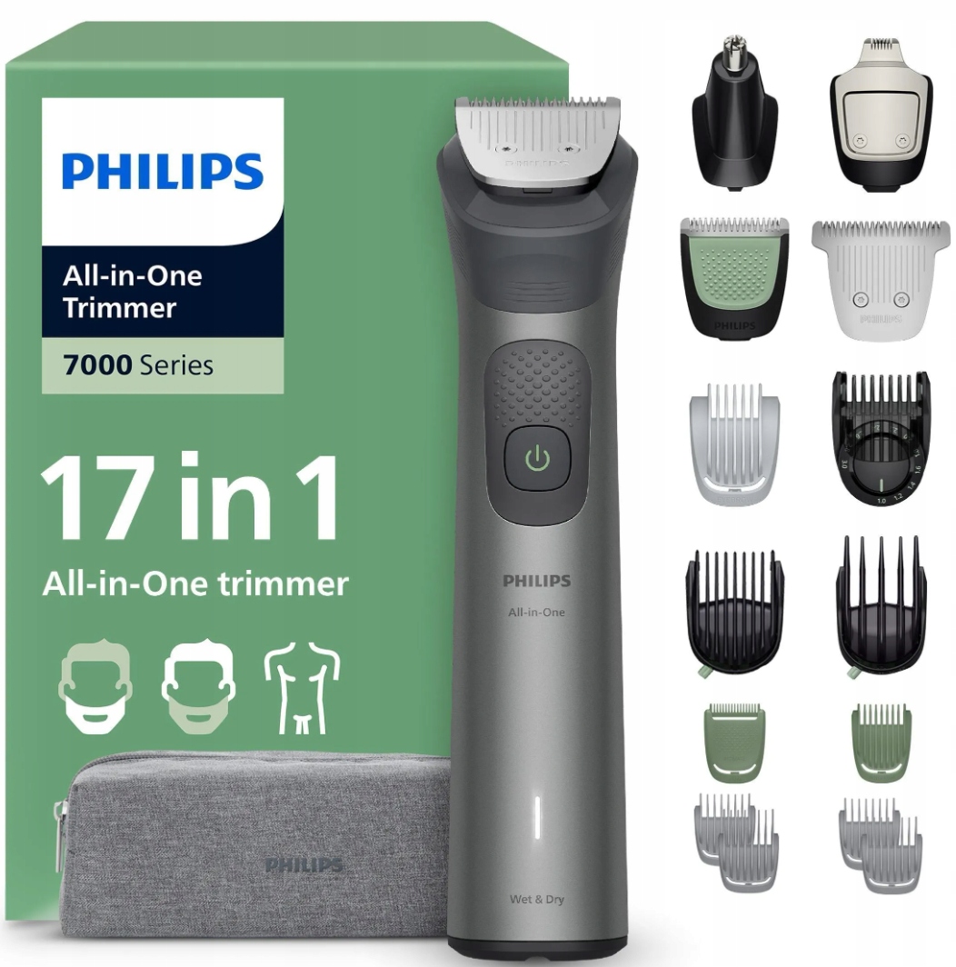 Zastrihávač Philips 17w1 Na Vlasy, Bradu, Telo, Holiaci Strojček Bez Kábla MG7941/15