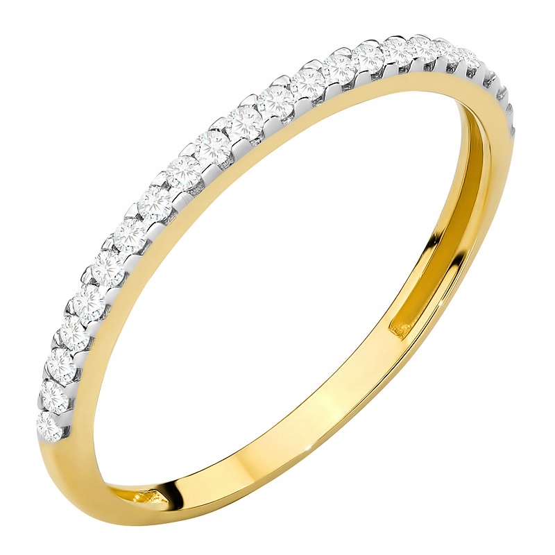 Zlatý Prsten Klasický Prstýnek , 585, s bílým kubickým zirkonem vel. 19