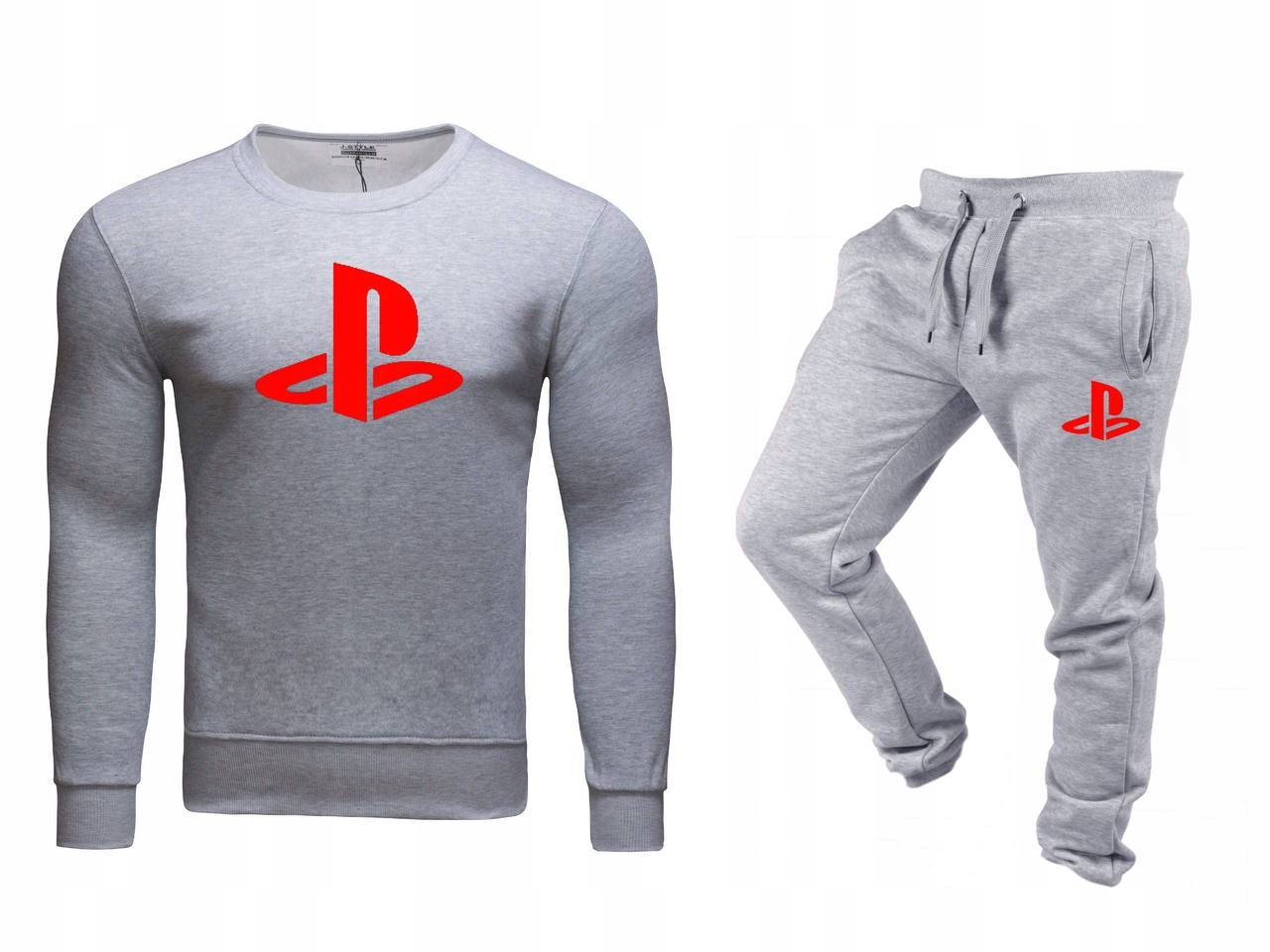 Tepláková Souprava Teplákovka Pánská Bez Kapuce Playstation Sportovní Pohodlná Šedá M