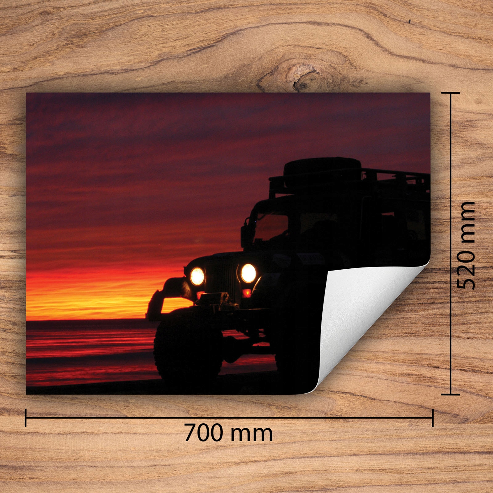 MATA WINYLOWA DO KUCHNI WIĘCEJ MIEJSCA 70x52 Jeep - krajobraz Kolor inny kolor wielokolorowy