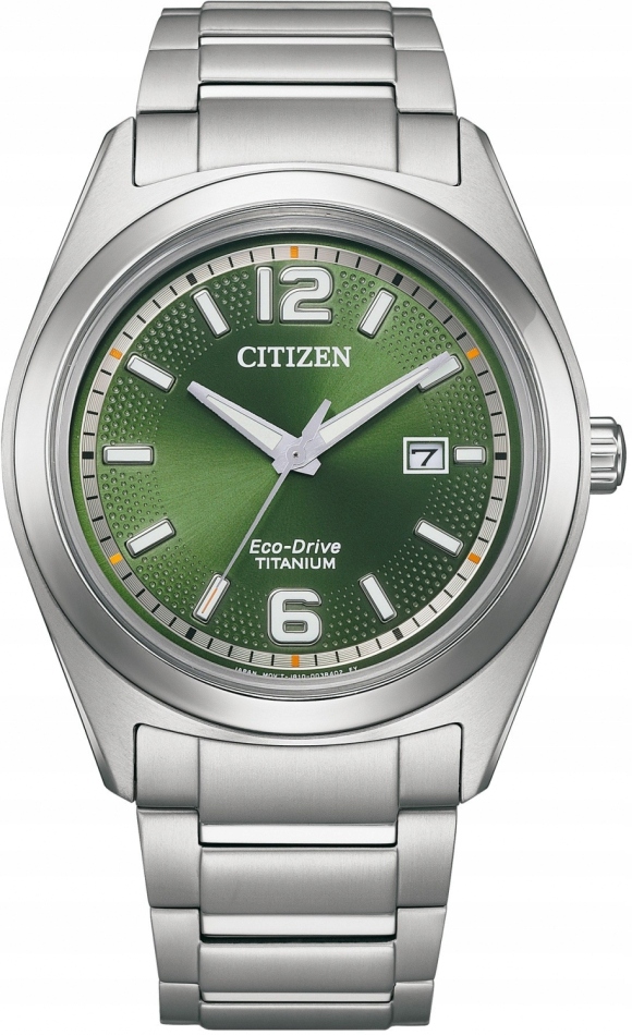 Zegarek męski Citizen AW1641-81X zielony klasyczny z tytanu