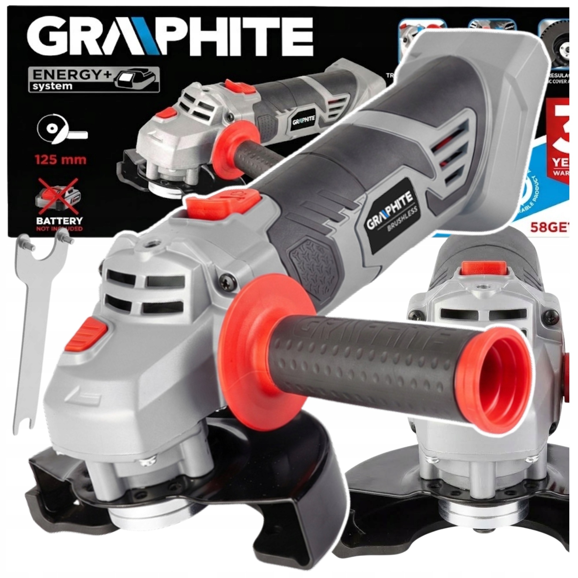 Szlifierka Kątowa Akumulatorowa Kątówka Diaks 18V 125MM Energy+ Graphite