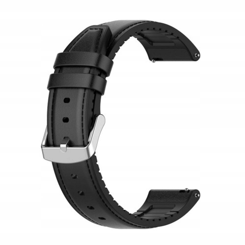 PASEK SKÓRZANY DO ZEGARKA 22MM SMARTWATCH KOLOR CZARNY
