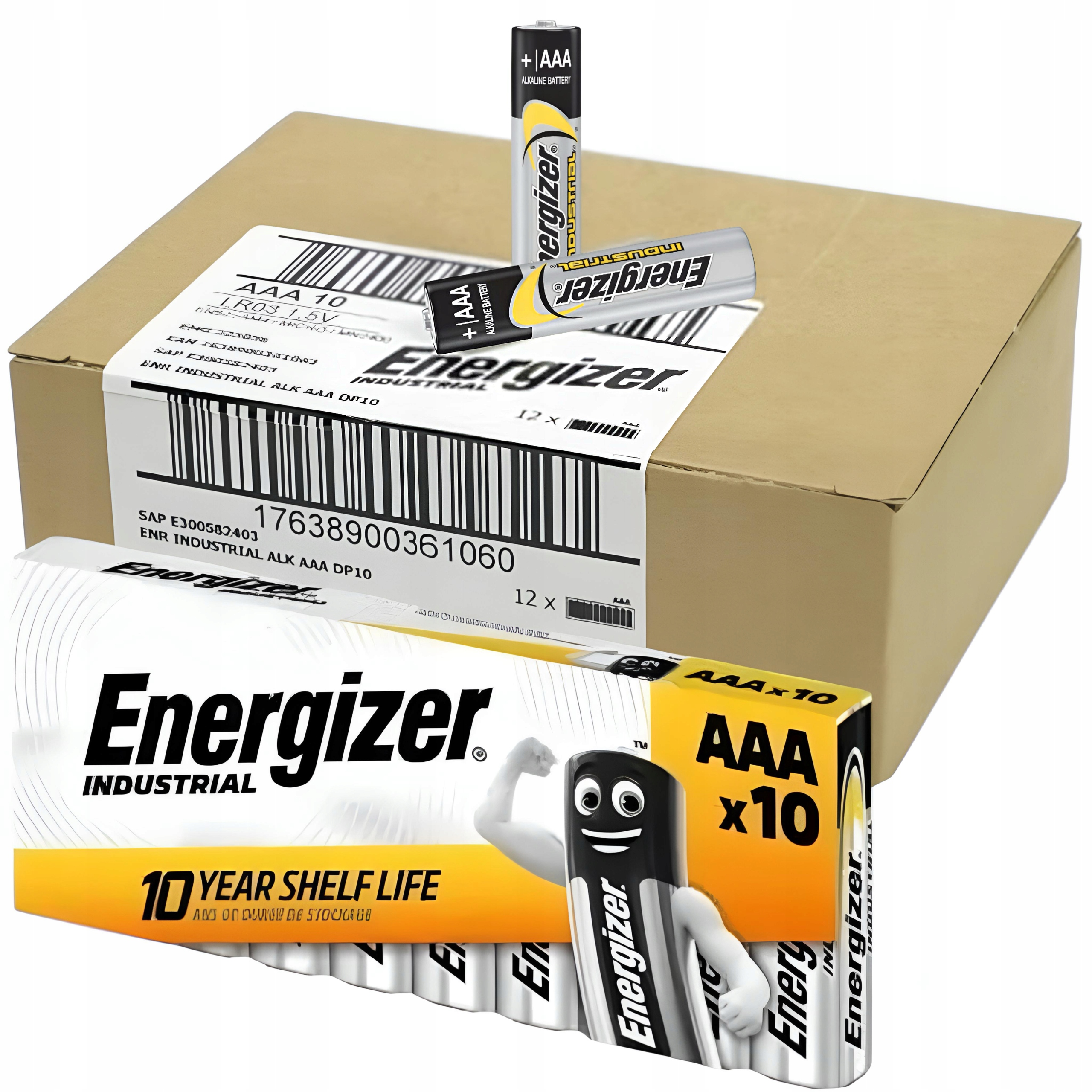 Alkalická baterie Energizer Industrial Aaa LR03 malý prstík 1.5 V 120 Ks