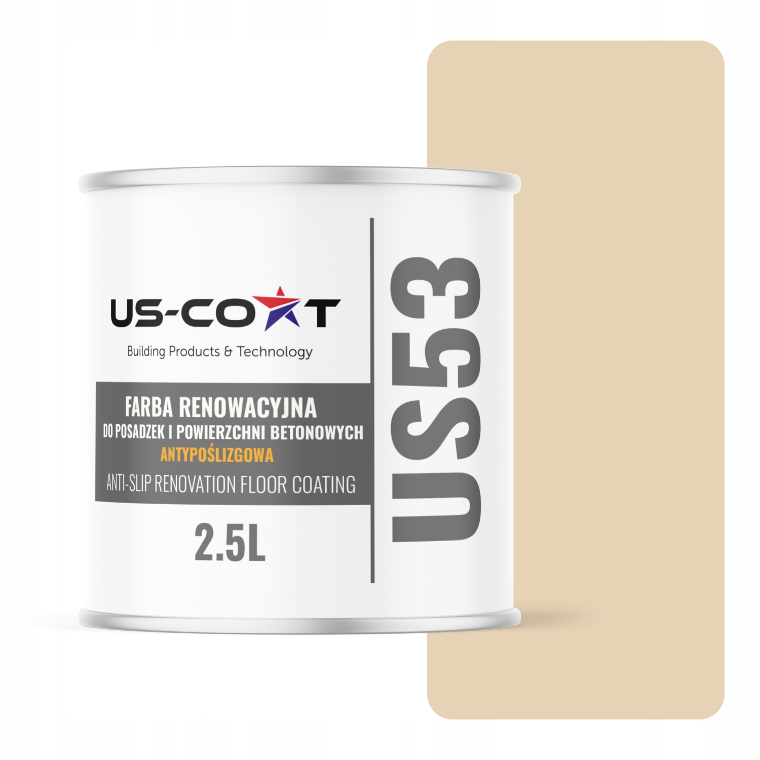 Renovačná Farba Na Podlahy Protišmyková Krémovo Béžová Ral 1015 2,5 L