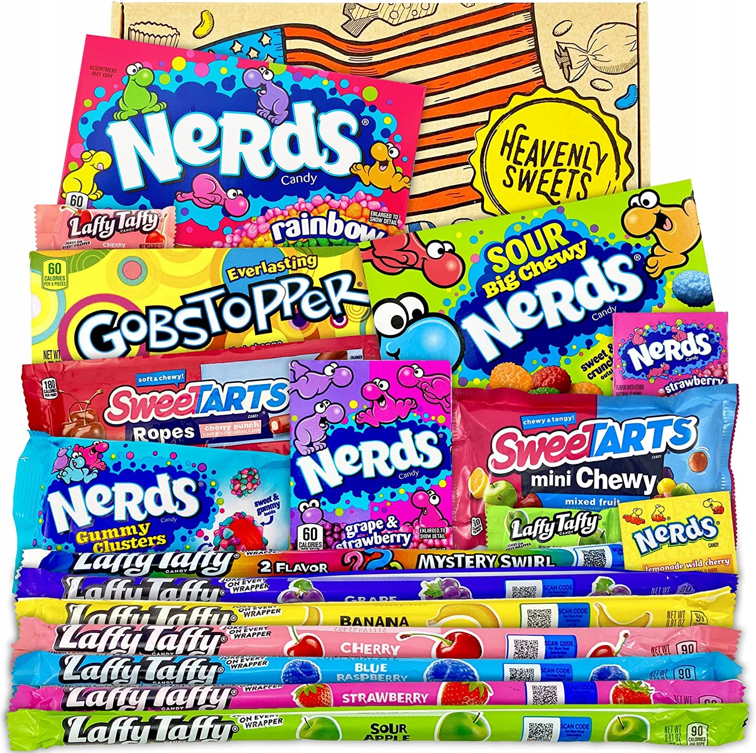 Set sladkostí z Usa Nerds Laffy Taffy 18 balení