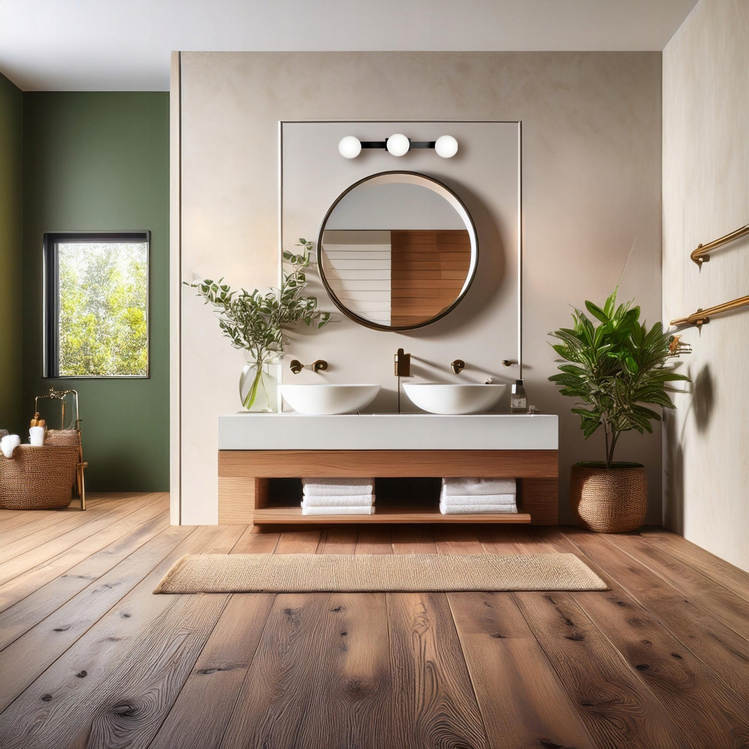 Stropní Svítidlo černá bílá 3 koule do koupelny u zrcadla do ložnice