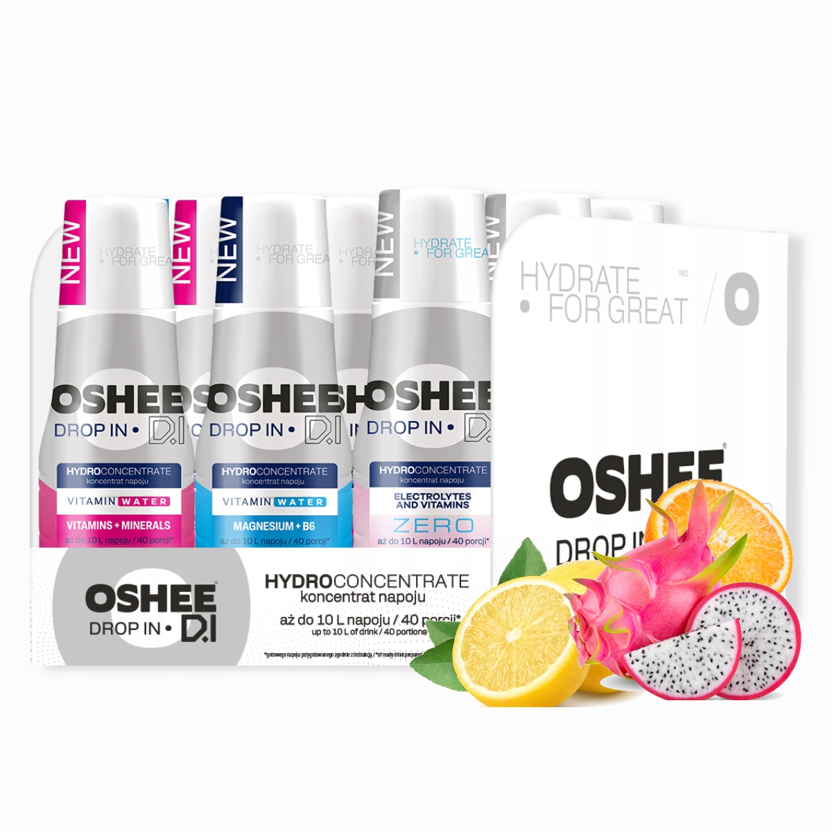 3 x 3 Hydrokoncentrat Oshee Drop In: Minerały Magnez Elektrolity Zero