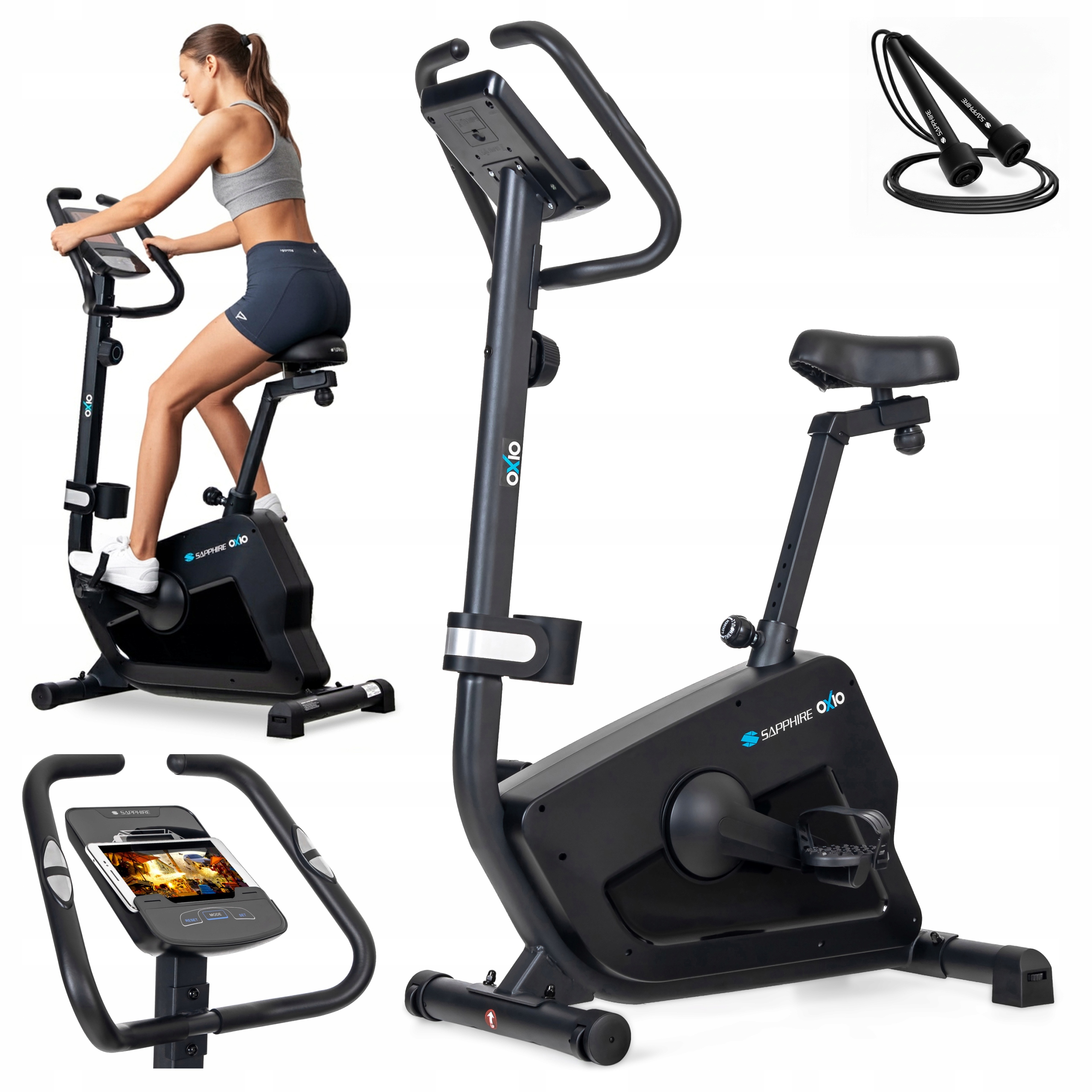 Rower stacjonarny magnetyczny Oxio rowerek Treningowy do ćwiczeń Sapphire