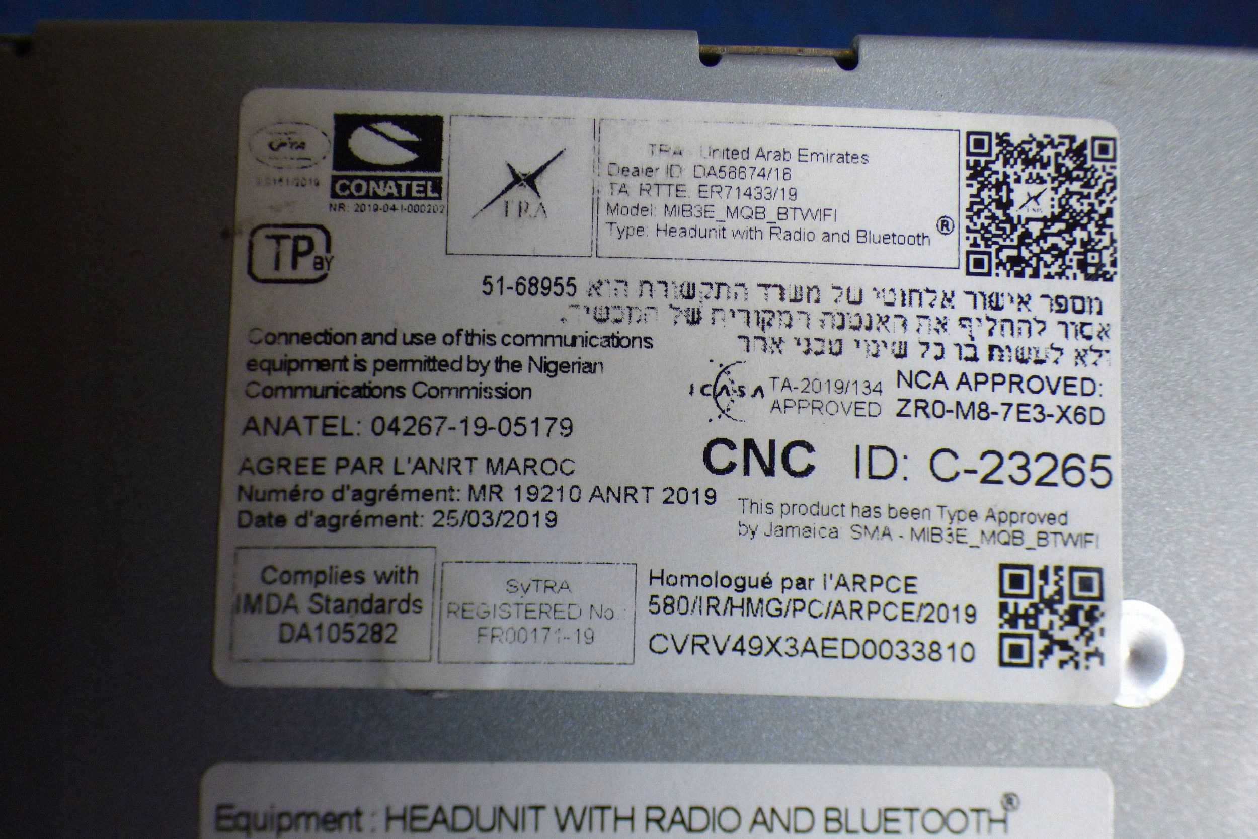Skoda Scala Kamiq radio Navigation 654035869B st.BDB