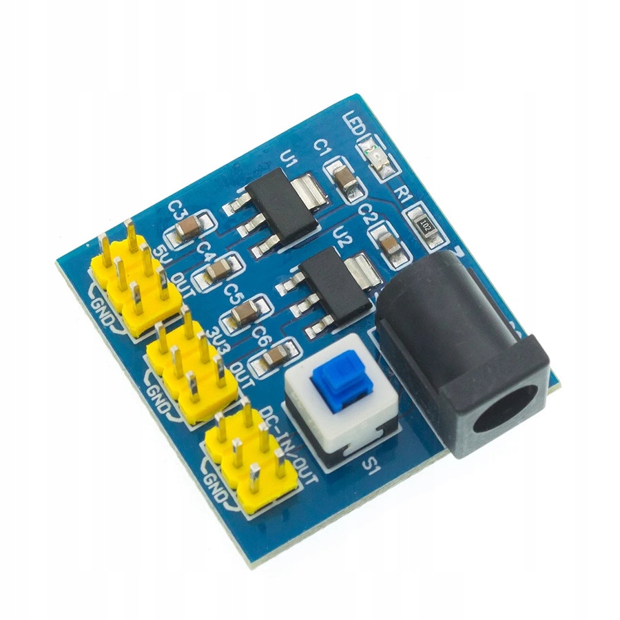 Zasilacz DC 3.3V 5V 12V (2.1x5.5) moduł