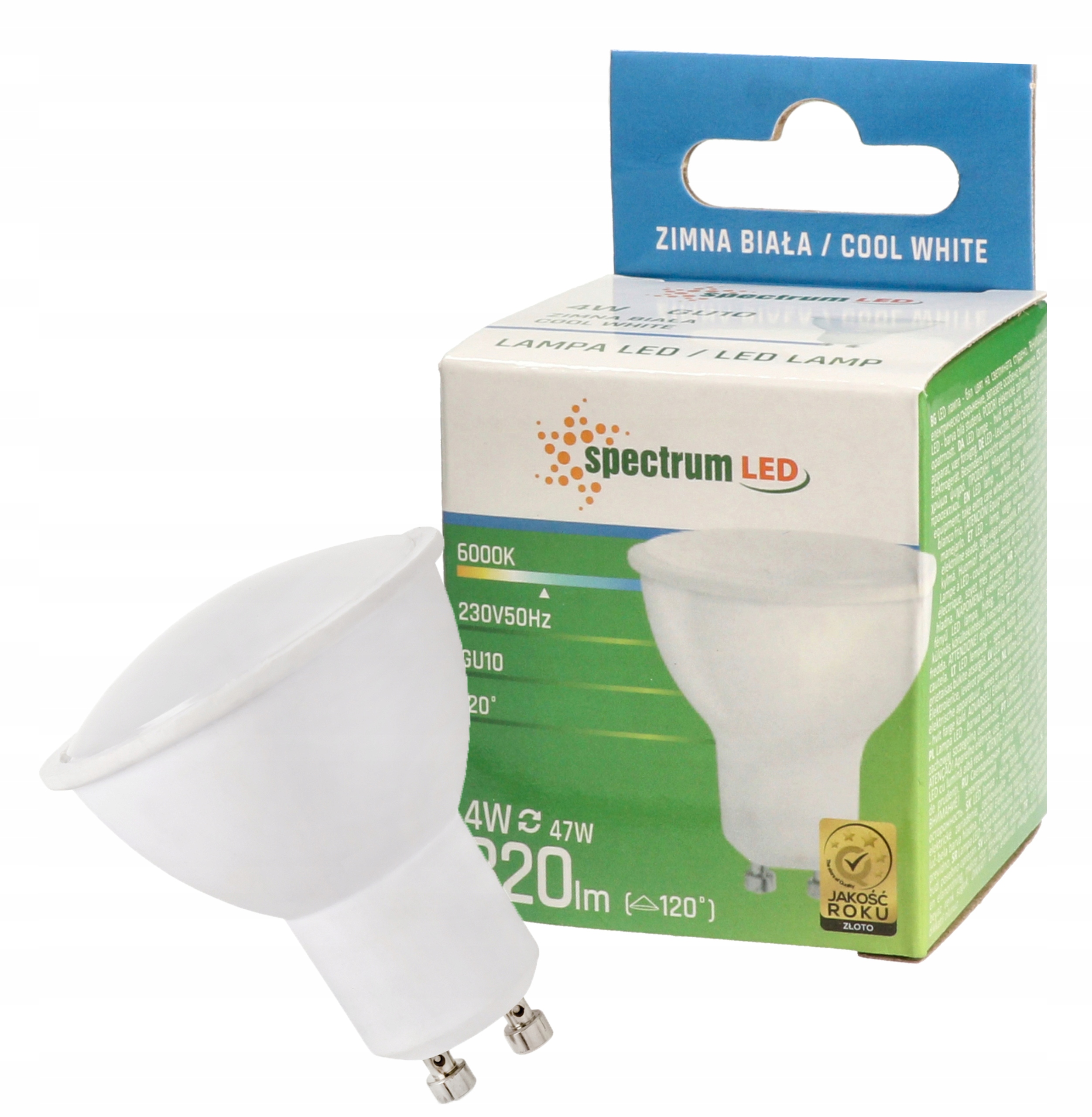

Żarówka Led GU10 4W=40W zimna WOJ13260 Spectrum