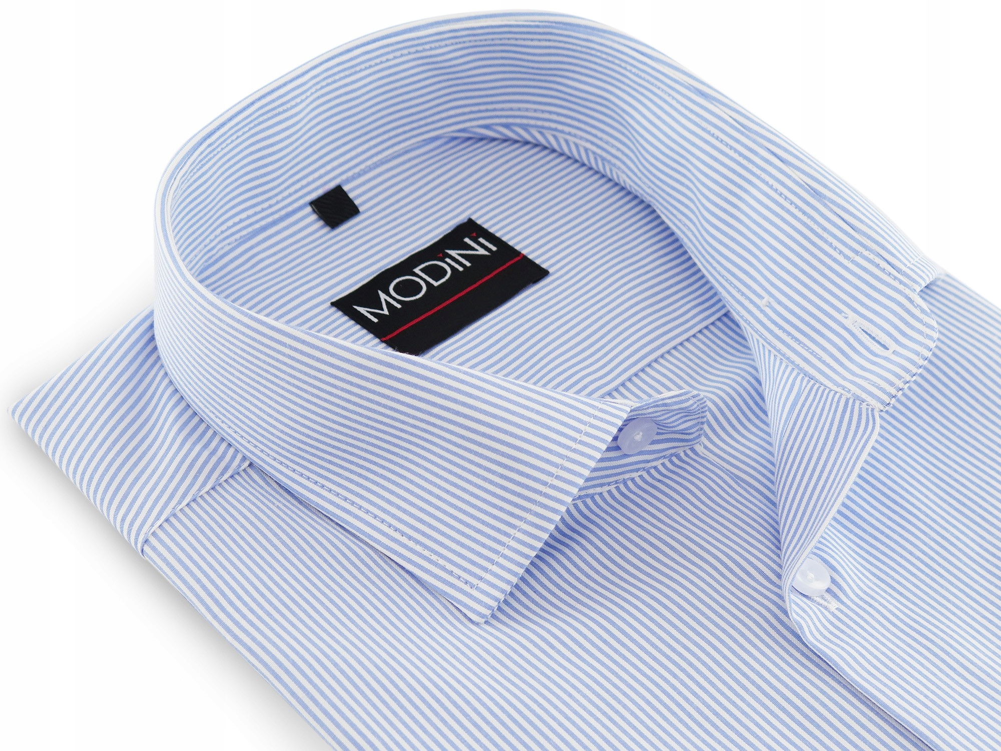 Niebieska koszula męska z krótkim rękawem w prążek DK3 188-194 50-Regular