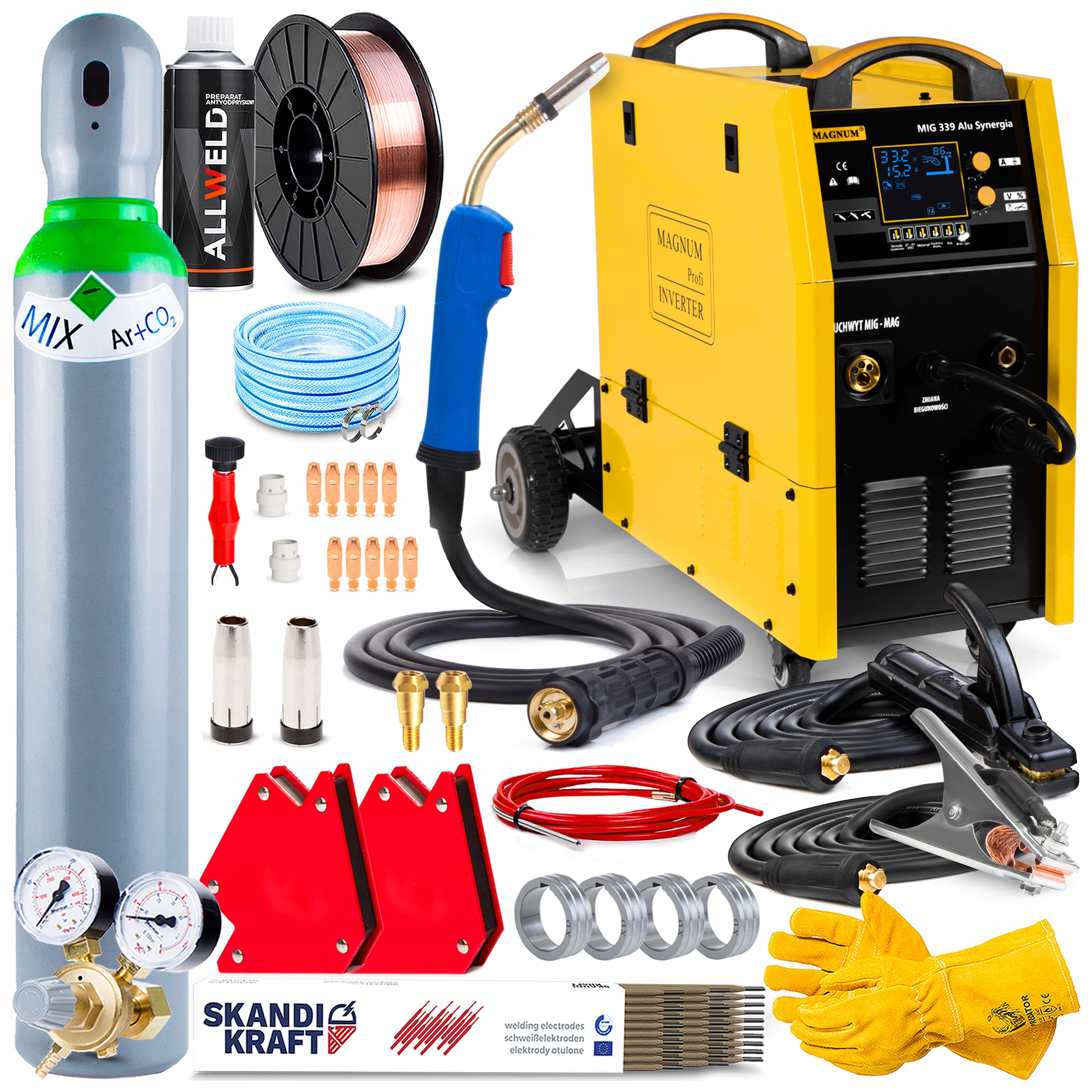 Invertorová Svářečka Magnum Mig 339 Hliník Synergie Mma Tig 400V 315A