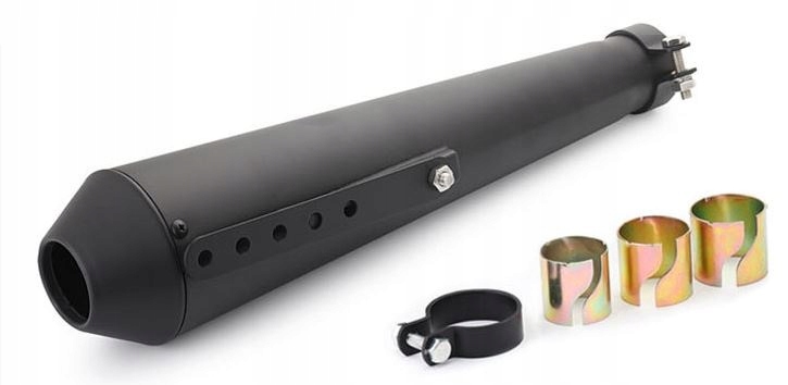 Tlumič Univerzální Levý Pravý Výfuk Hlasitý Černý