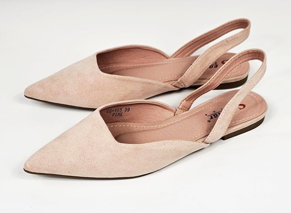 RÓŻOWE BALERINY BUTY NOWE BEZ PIĘTY 39