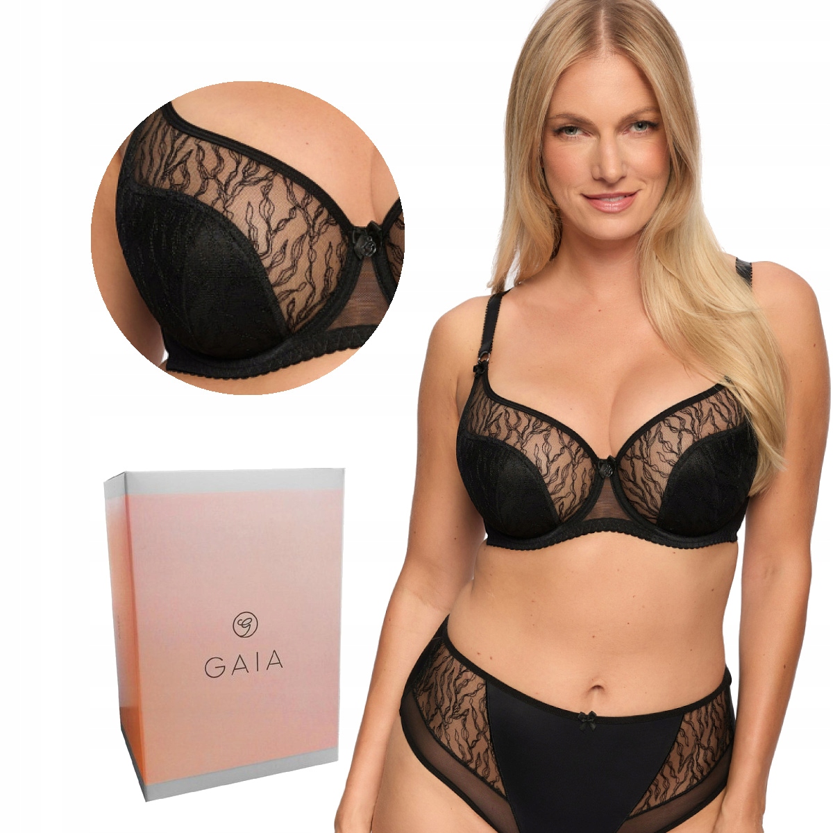 Podprsenka s krajkou Semi-Soft Sabina 1301 polovyztužená černá 65F