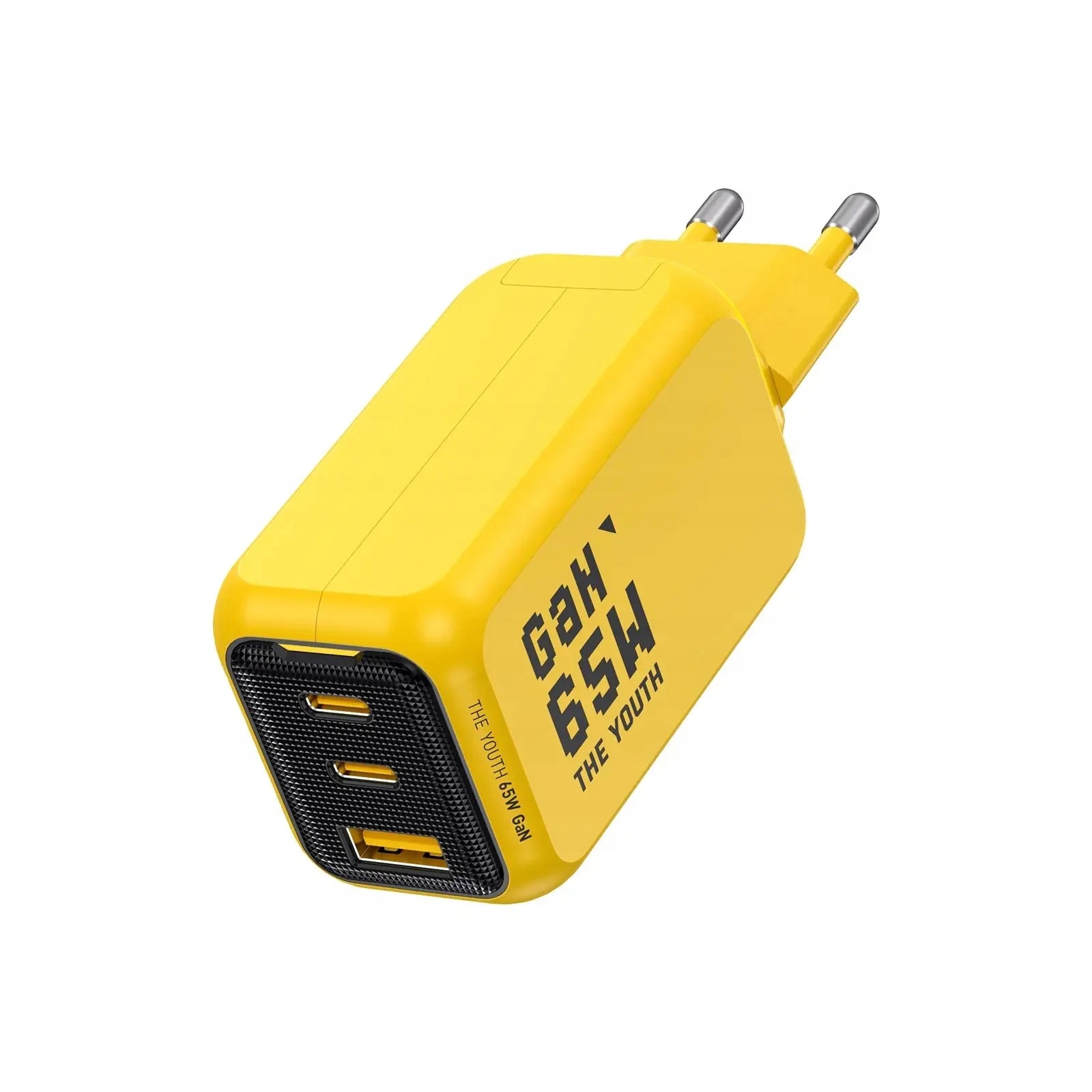 Ładowarka Sieciowa 65W GaN 3 Porty Usb C AOHi The Youth do Apple Żółta