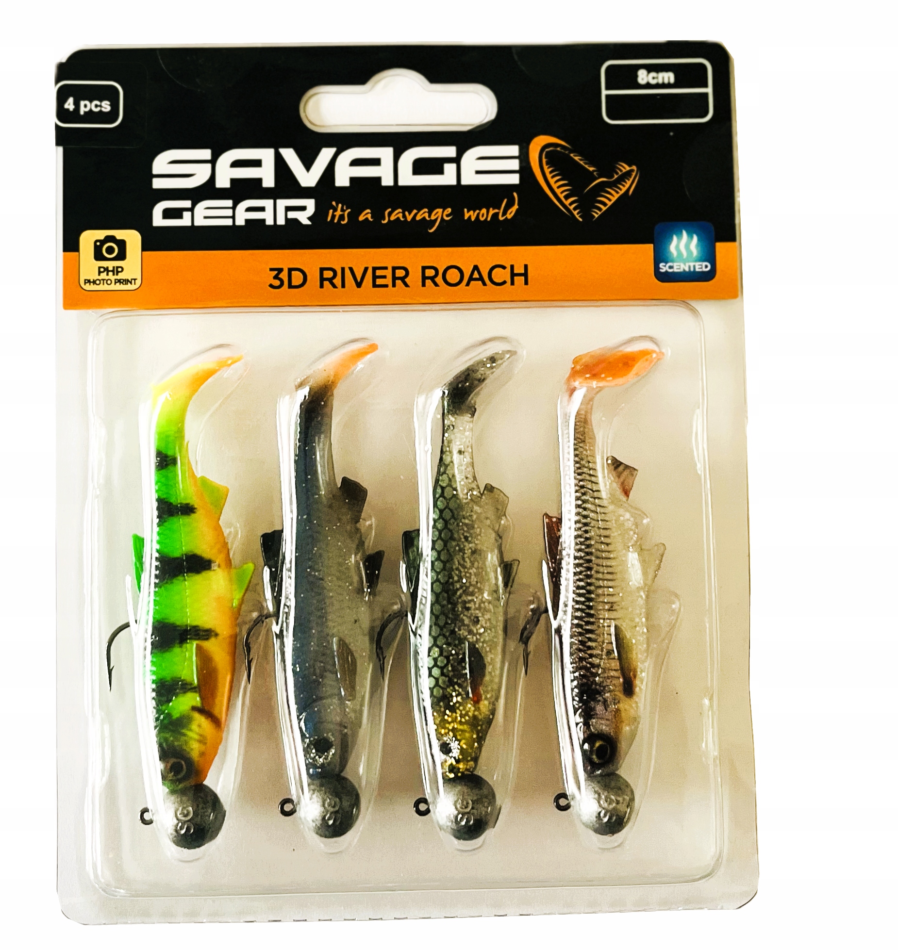 zestaw płotki SAVAGE GEAR 3D real x river ROACH PADDLE TAIL 8cm