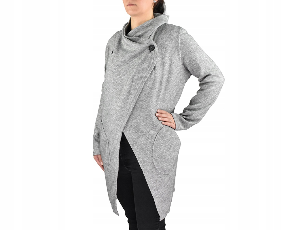 Kardigan Atid, s kapsami, světle šedý