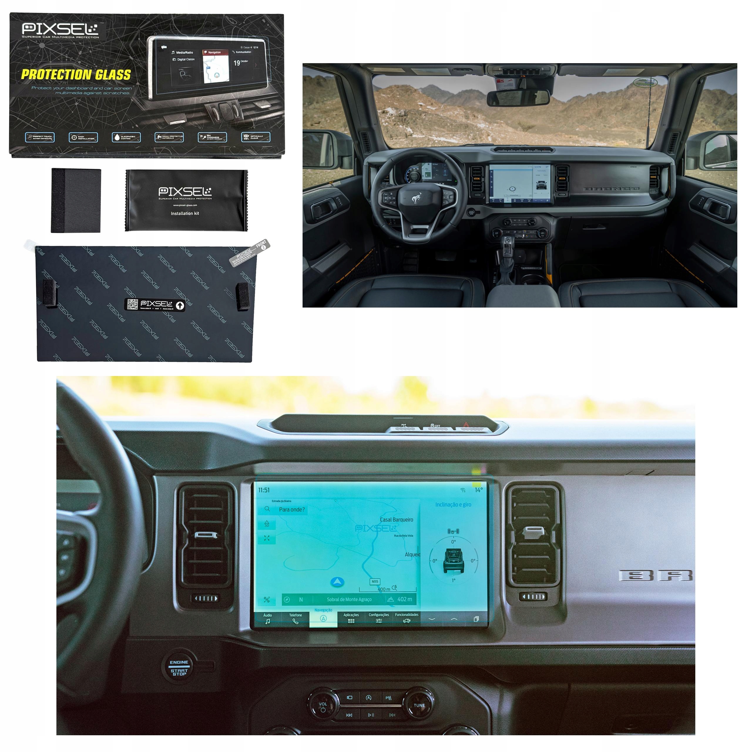 Antyodciskowe Matowe Szkło Ochronne Ford BRONCO-12.2“ 2021-na monitor