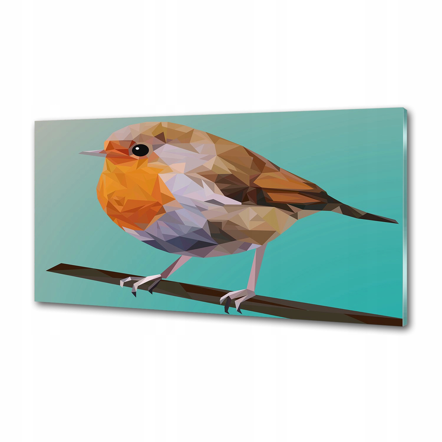 Dekoračný panel zo skla Vták Rudzik 100 x 50 cm Lepidlo