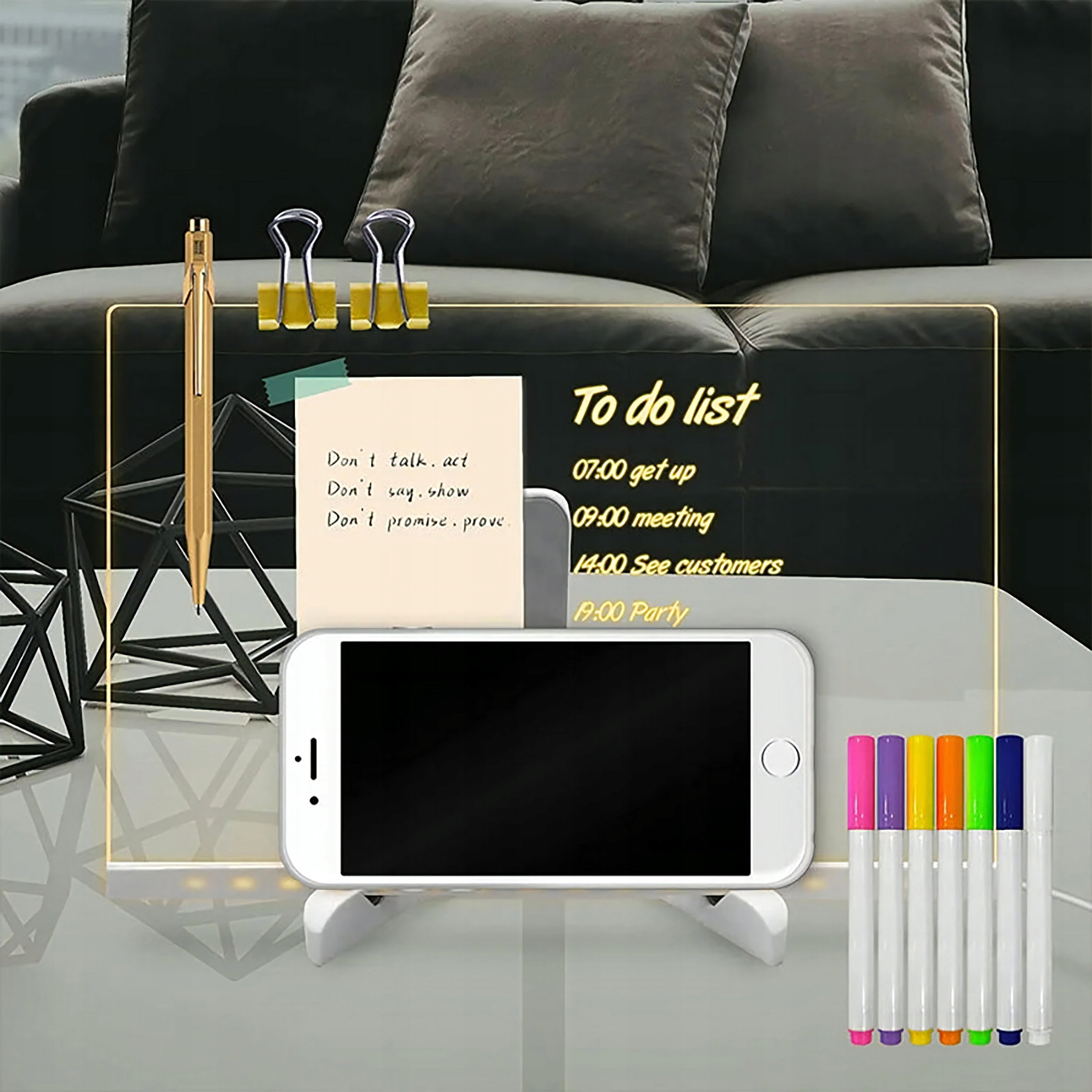 TABLICA NOTATEK LED SUCHOŚCIERALNA RENEW FORCE 30×20 CM – DOM BIURO SZKOŁA Materiał plastik