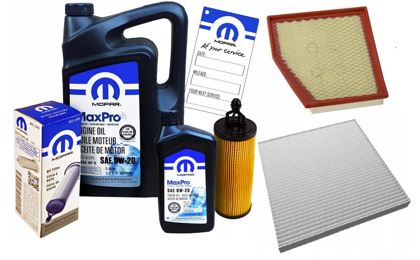 MOPAR 0W20 + FILTRY PACIFICA 2017-2023 (węglowy)