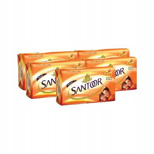 Santoor Sandál a kurkuma mýdlo (balení 5 x 100 g)