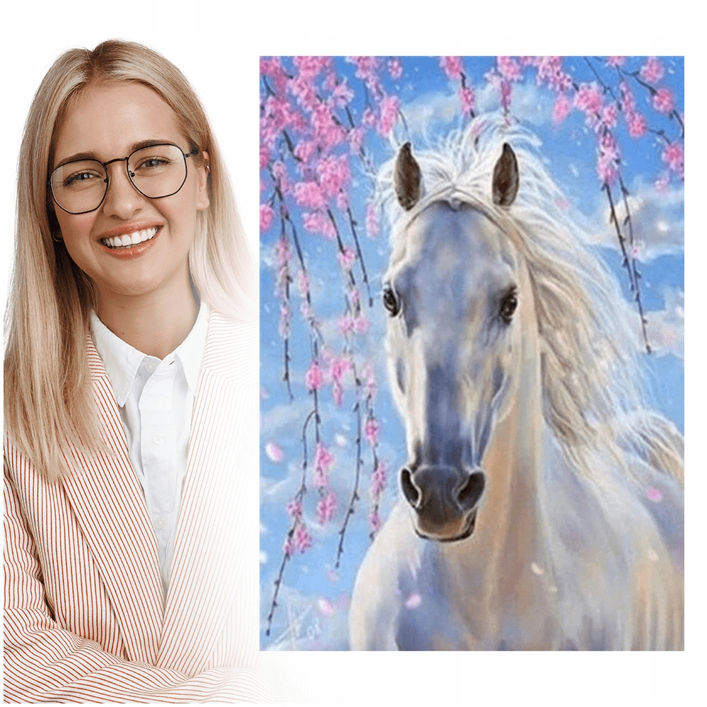 Diamond Painting Kwiatki Haft diamentowy koń mozaika diamentowa 5D
