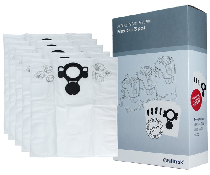 Nilfisk Aero VL200 Worki do odkurzacza 5szt Oryginalne