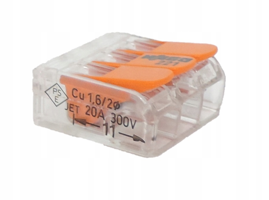 

Szybkozłączka 3x4mm Wago Otwierana Linka 2 sztuki