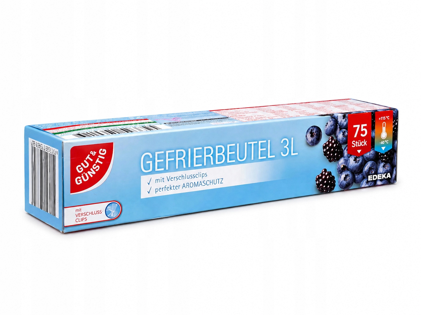 Woreczki na mrożonki 75 x 3L, Mocne i szczelne, Idealne do zamrażania