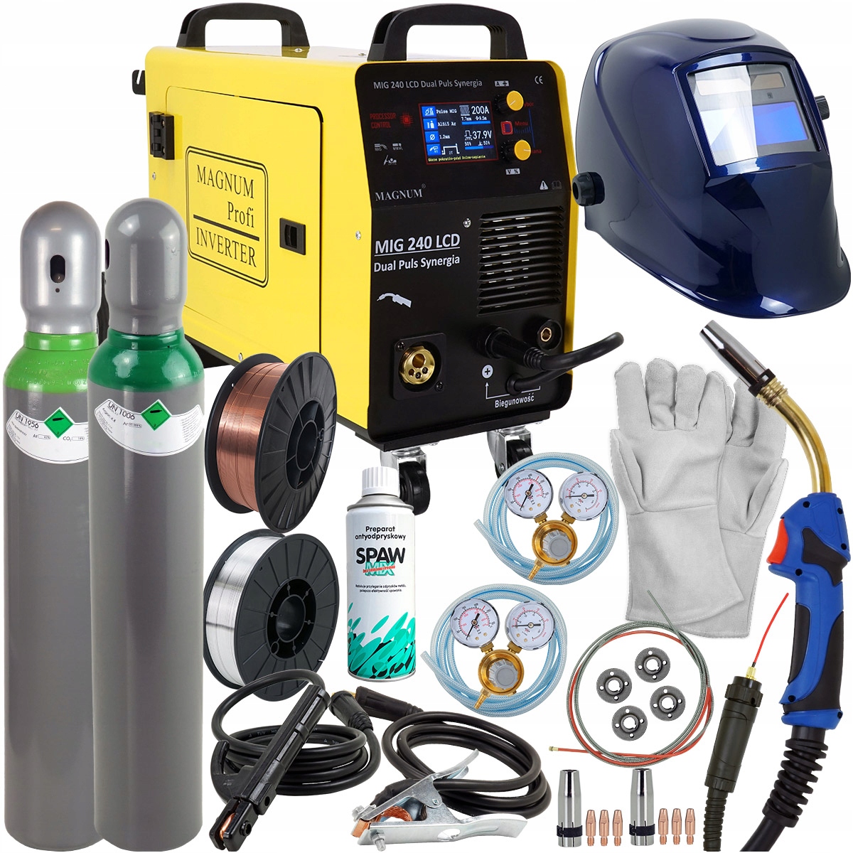 Spawarka Magnum MIG 240 LCD Dual Puls Synergia ALU