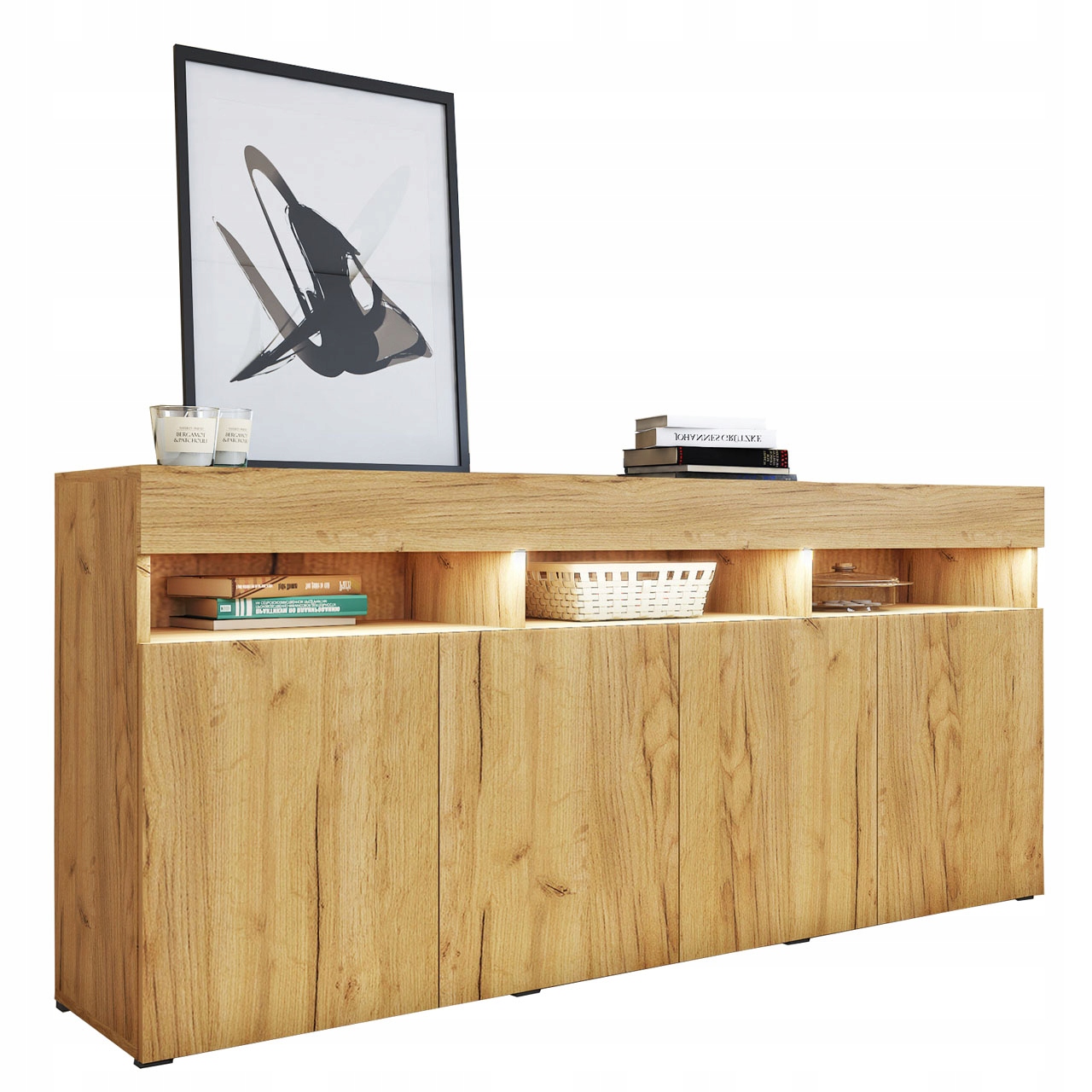 

Komoda do salonu dąb craft złoty 175 cm Premium