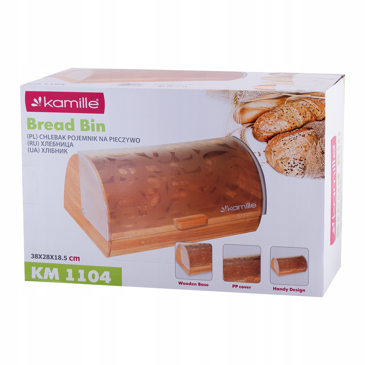 CHLEBAK POJEMNIK na CHLEB PIECZYWO BAMBUS KAMILLE Materiał bambus