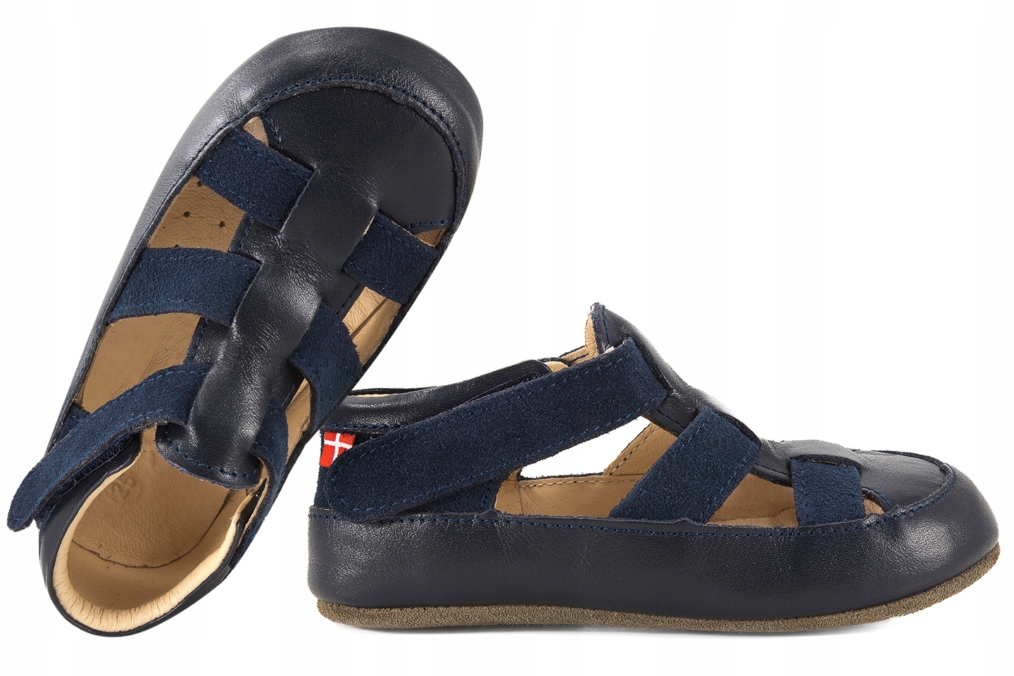 Obex Helis Barefoot Flexy Skórzane Kapcie Papcie Dziecięce Sandałki Rzep