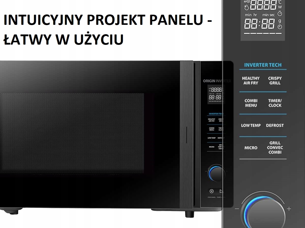 TOSHIBA MV-TC25T(BK) kuchenka mikrofalowa TERMOOBIEG GRILL 4w1 25l 2100W Moc mikrofal 1000 W