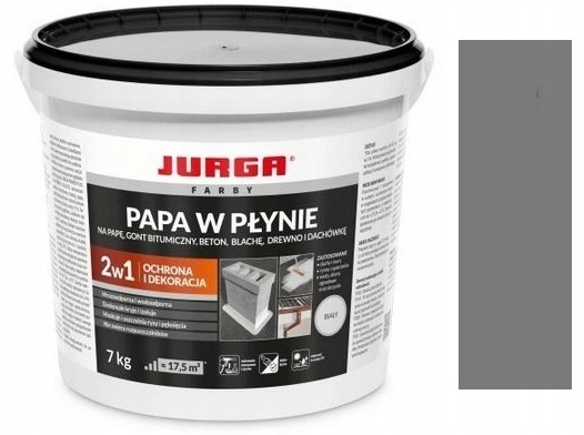 Jurga Papa W Płynie Szara Ochronna Na Dach Z Dachówki Blachy Papy 7KG