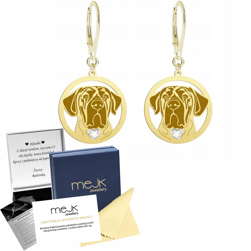 Náušnice Zlaté s Tosa Inu 925 na biglu Dárek Žena Šperky Gravírování