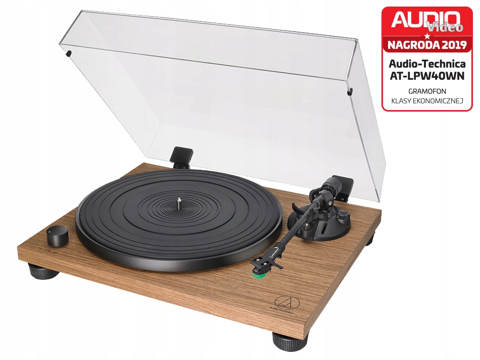 Audio-Technica AT-LPW40WN Manualny Napęd paskowy Przedwzmacniacz Orzech