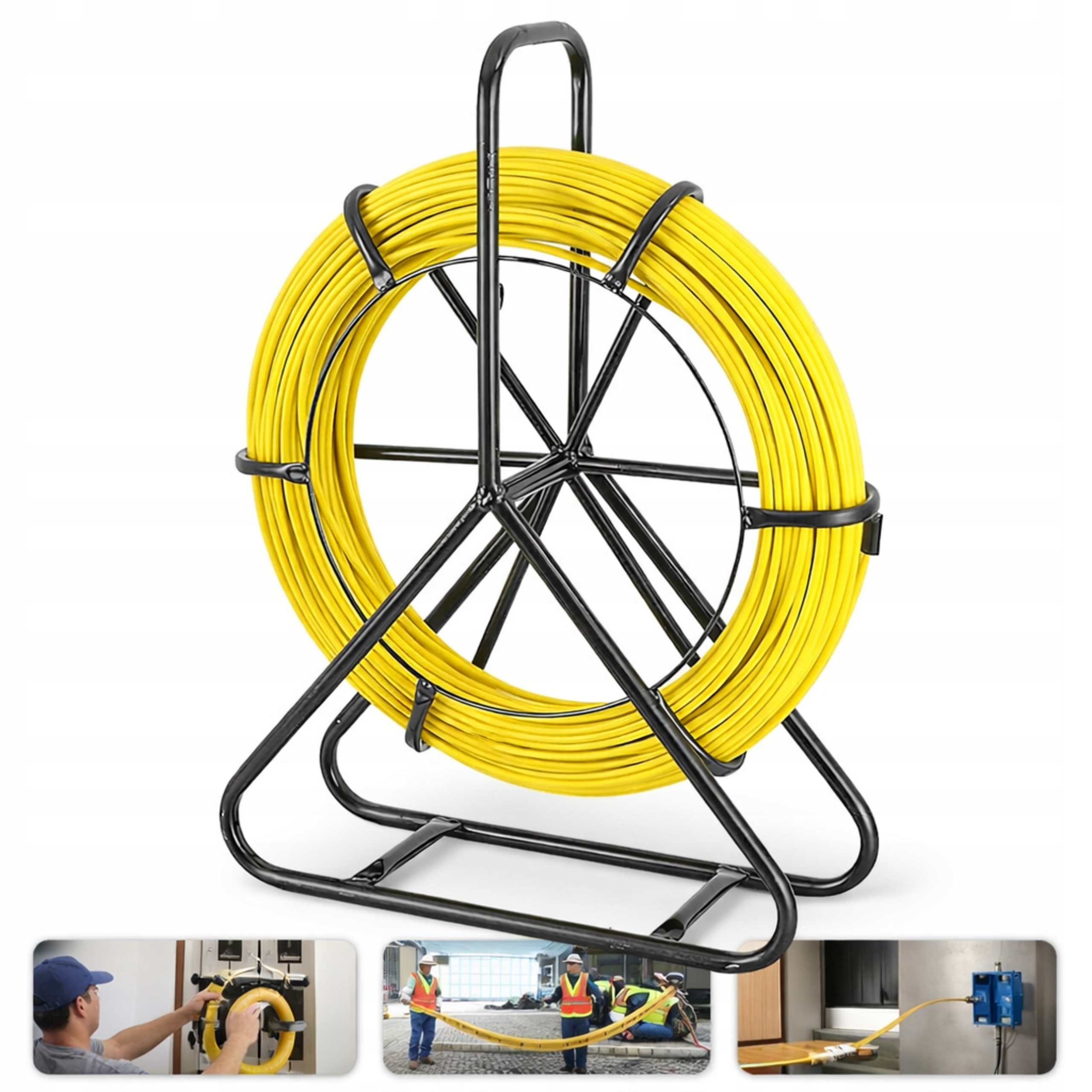 Skleněné vlákno pro kabely 100 m 6 mm, protahovačka na stojanu s brzdou